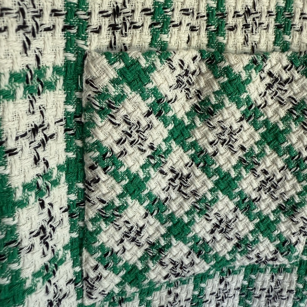 Zara Green and White Tweed Dress NWT - Picture 6 of 7